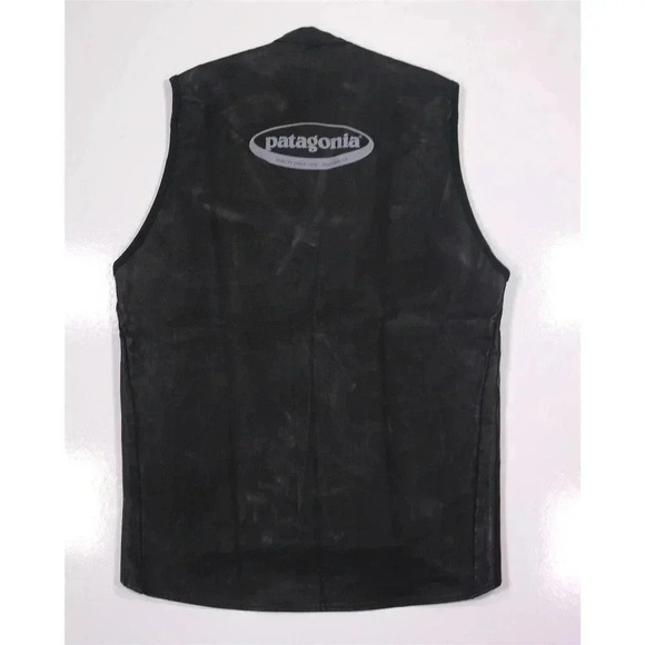 Patagonia Vintage Black #85352 Polyurethane Pulllover Waxed Vest Men's Small - Picture 7 of 8